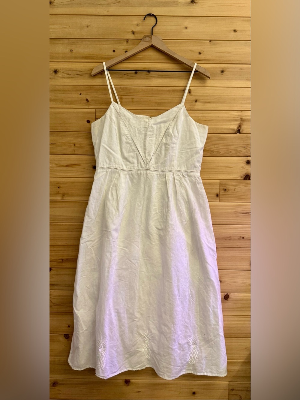 Great Plains Large Linen Blend Midi Dress Pineapple Summer Bride Wedding Beach